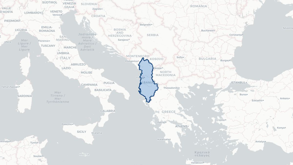 Map of Albania