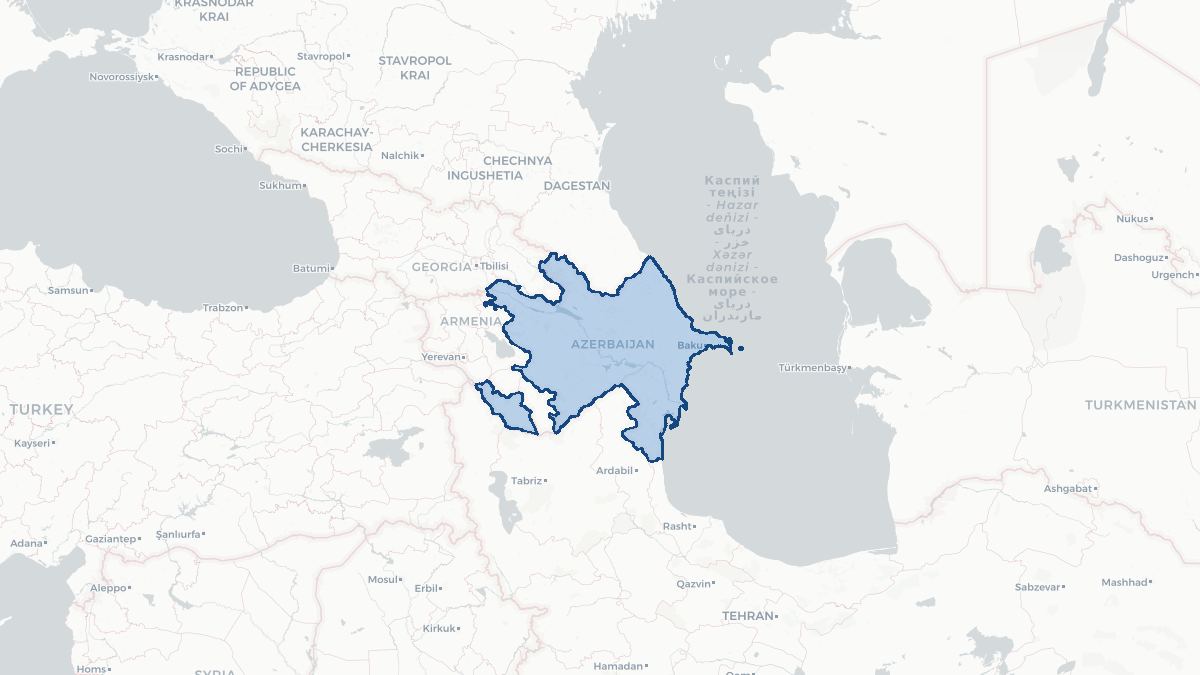 Map of Aserbajdsjan
