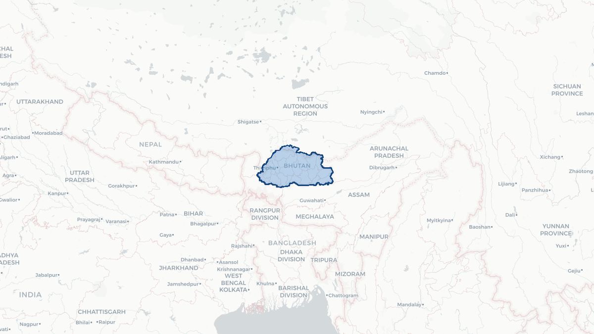 Map of Bhutan