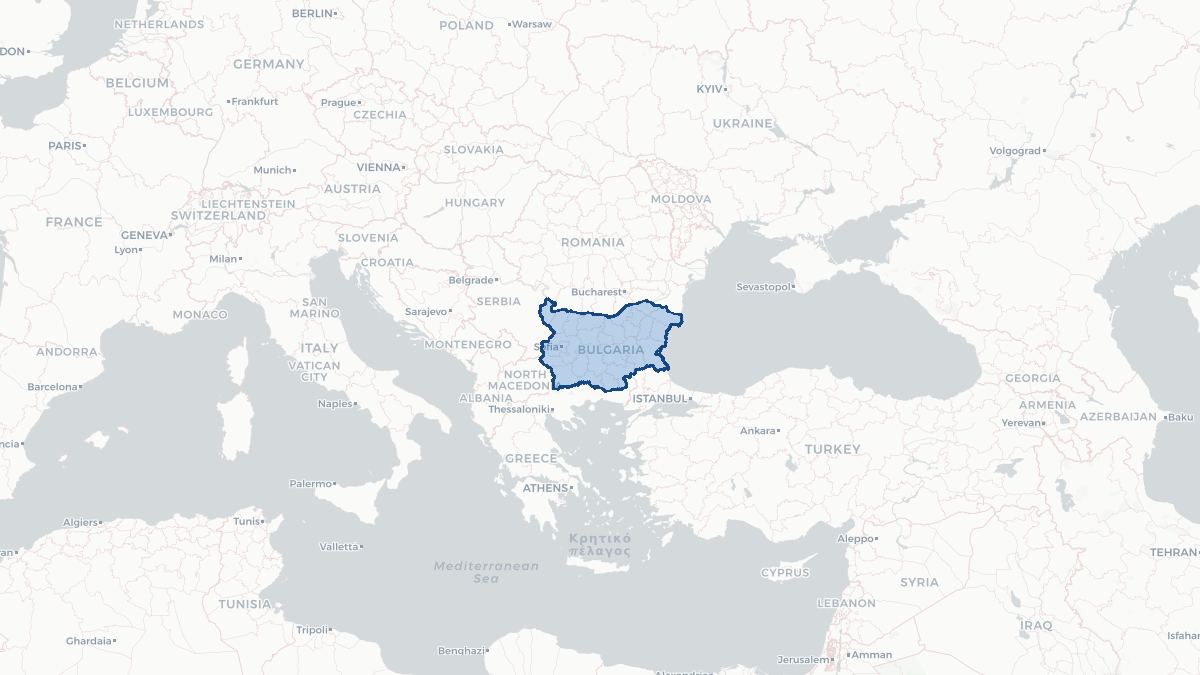 Map of Bulgaria