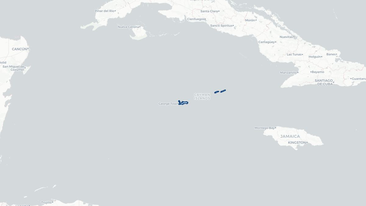 Map of Caymanøyene