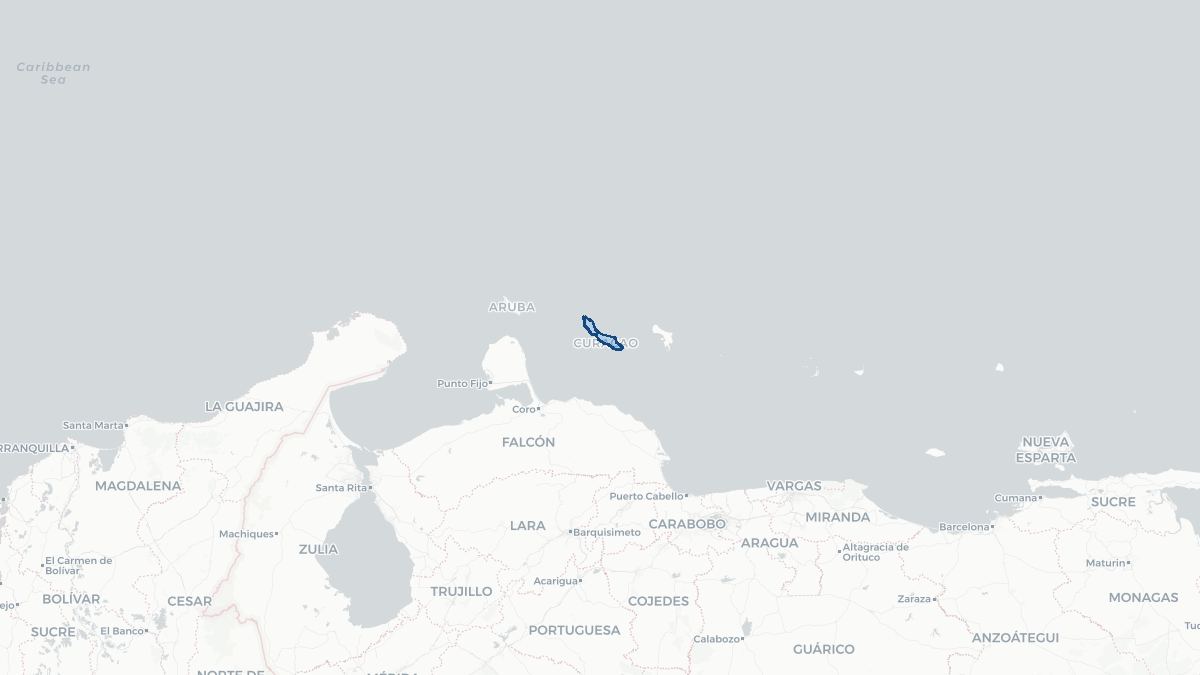 Map of Curacao
