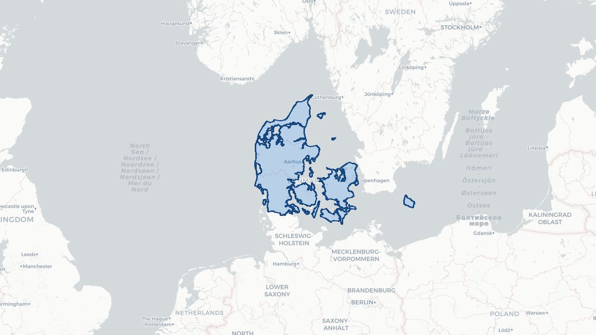 Map of Denemarken