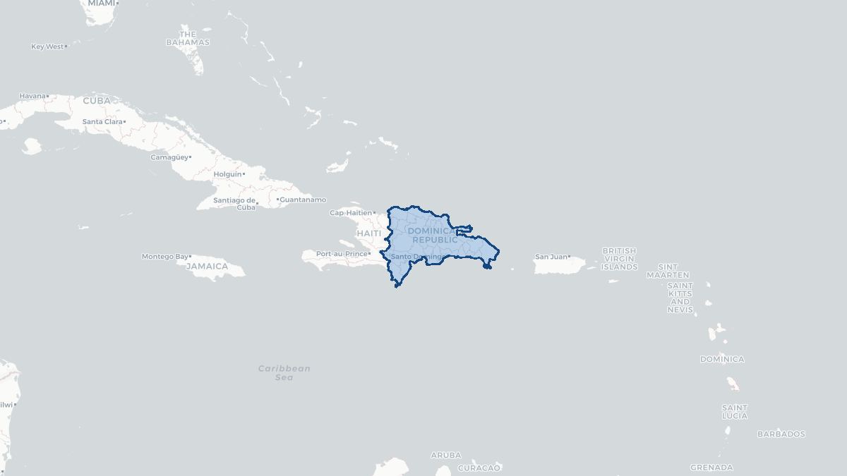 Map of Den dominikanske republikk