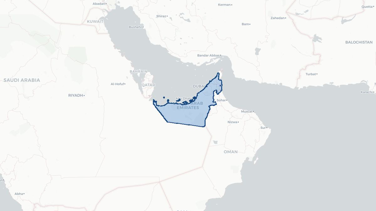 Map of Verenigde Arabische Emiraten