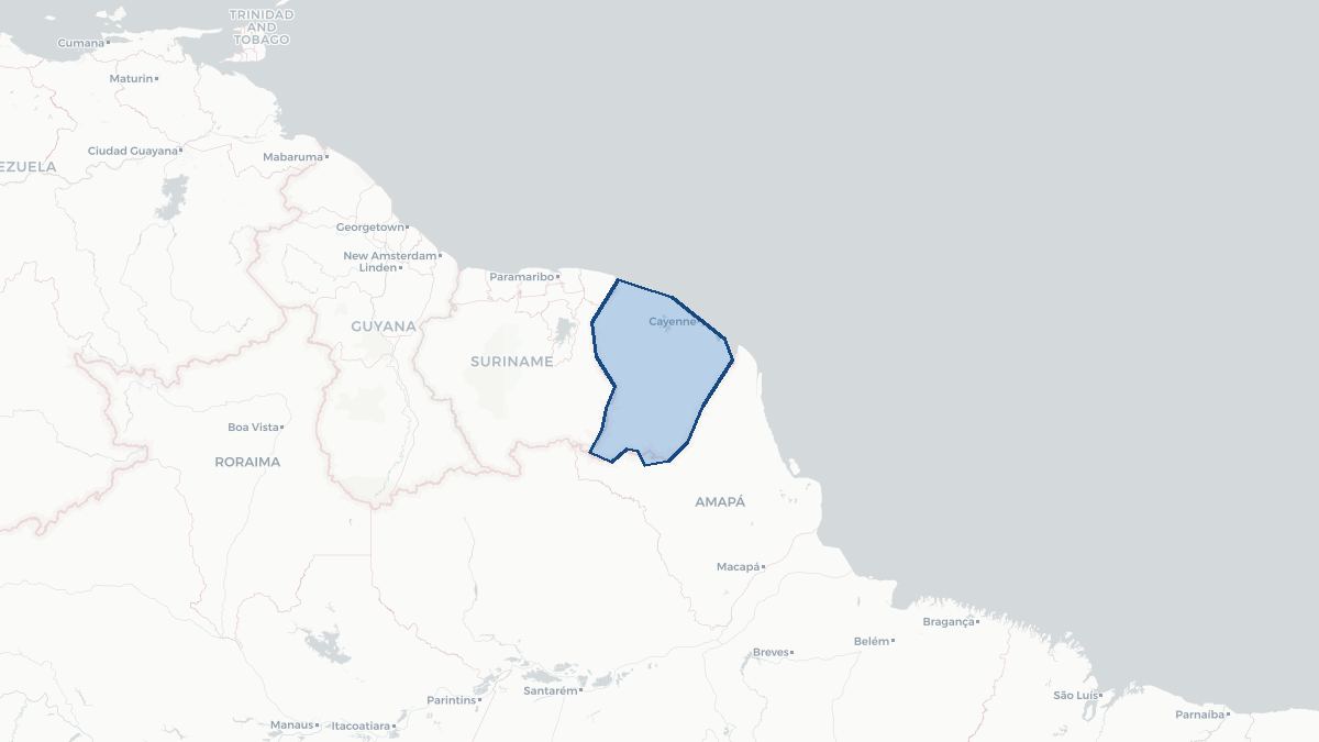 Map of Fransk Guyana