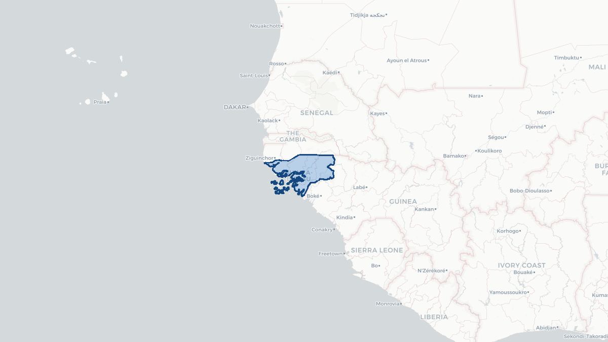 Map of Guinee-Bissau