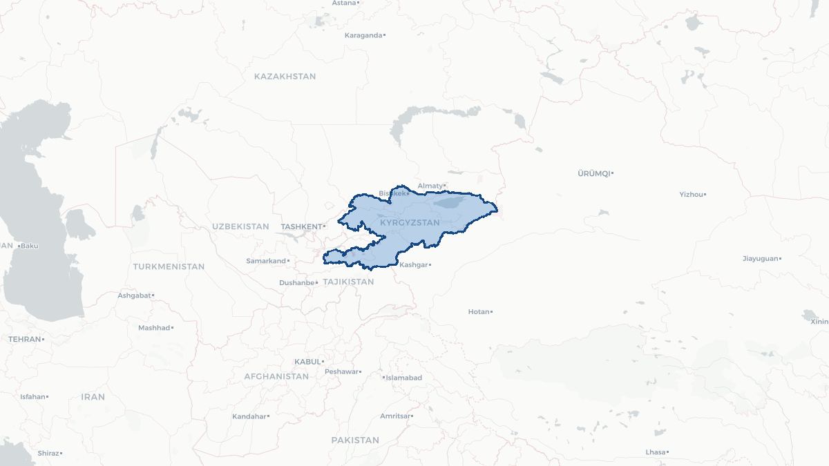 Map of Kirgisistan