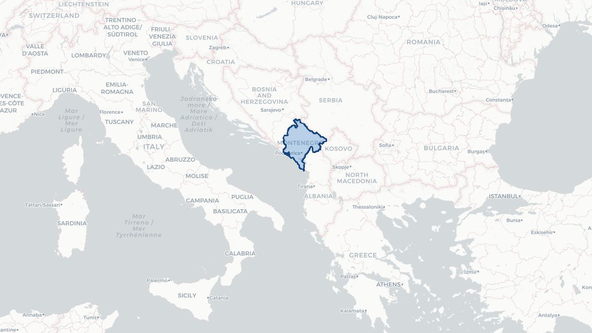 Map of Montenegro