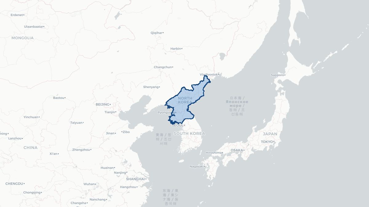 Map of Noord-Korea