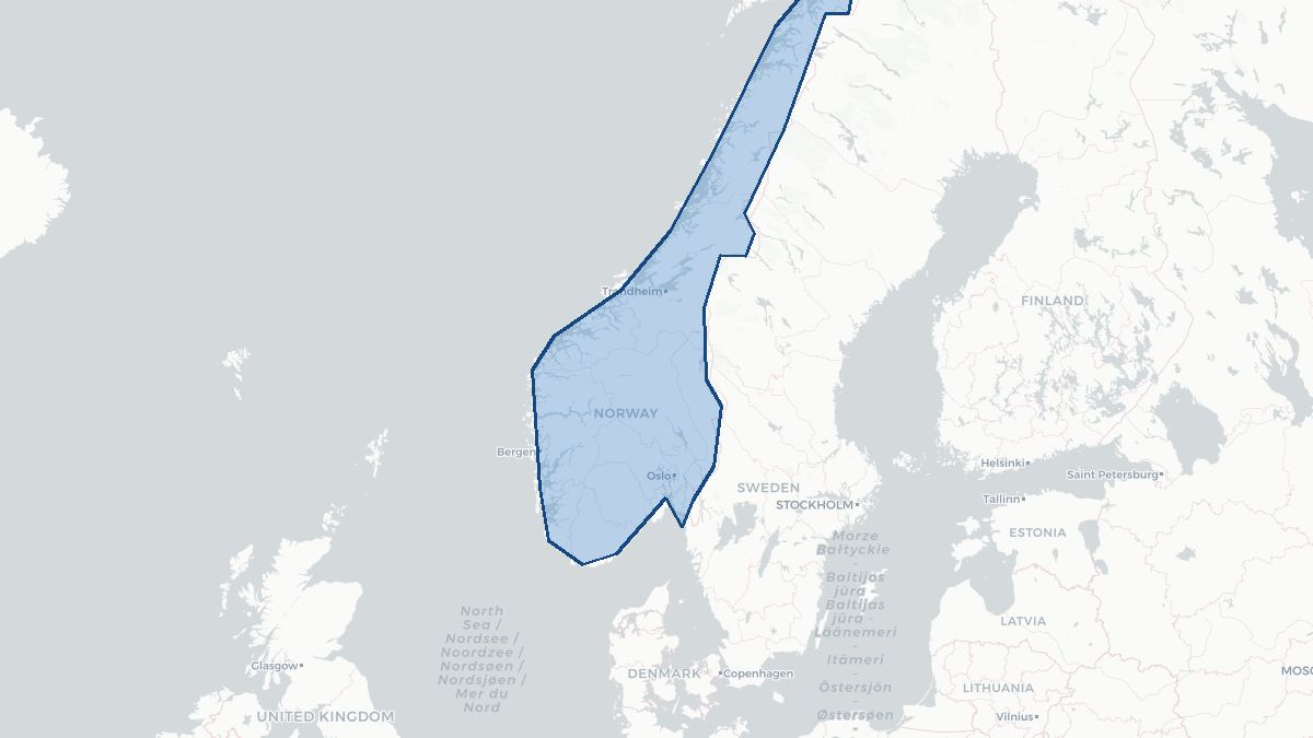 Map of Noorwegen