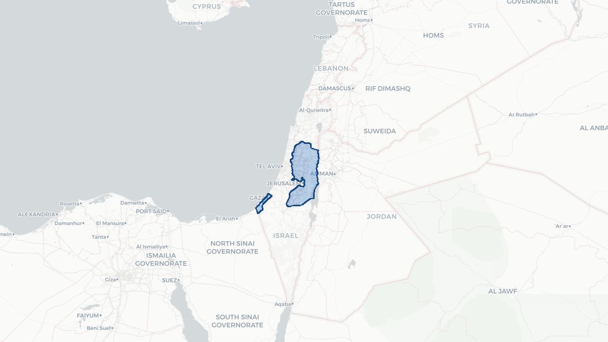 Map of Palestinian Territory