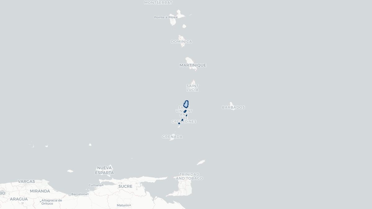 Map of Saint Vincent and the Grenadines