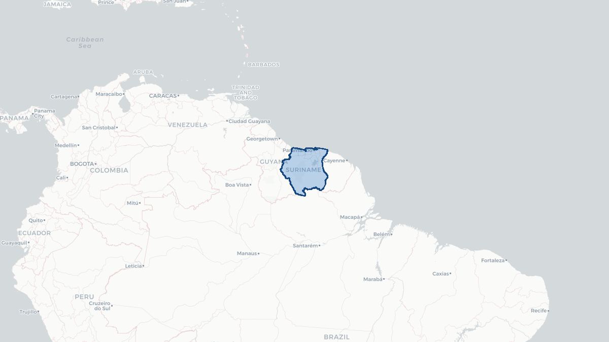 Map of Suriname