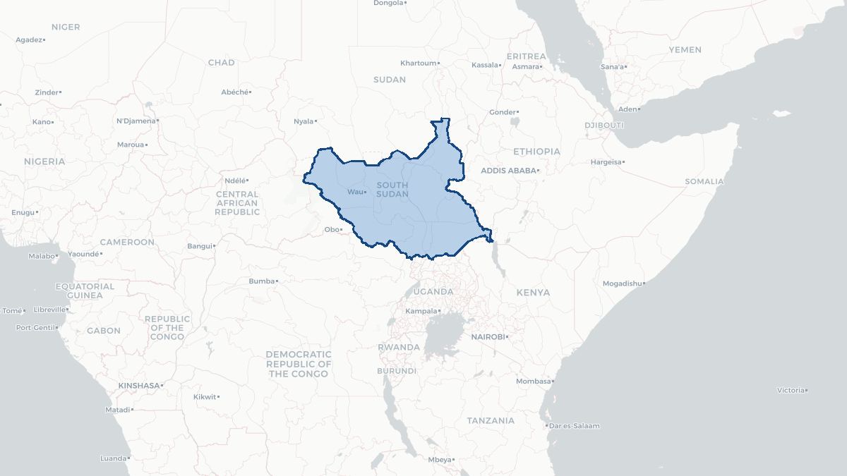 Map of Zuid-Soedan