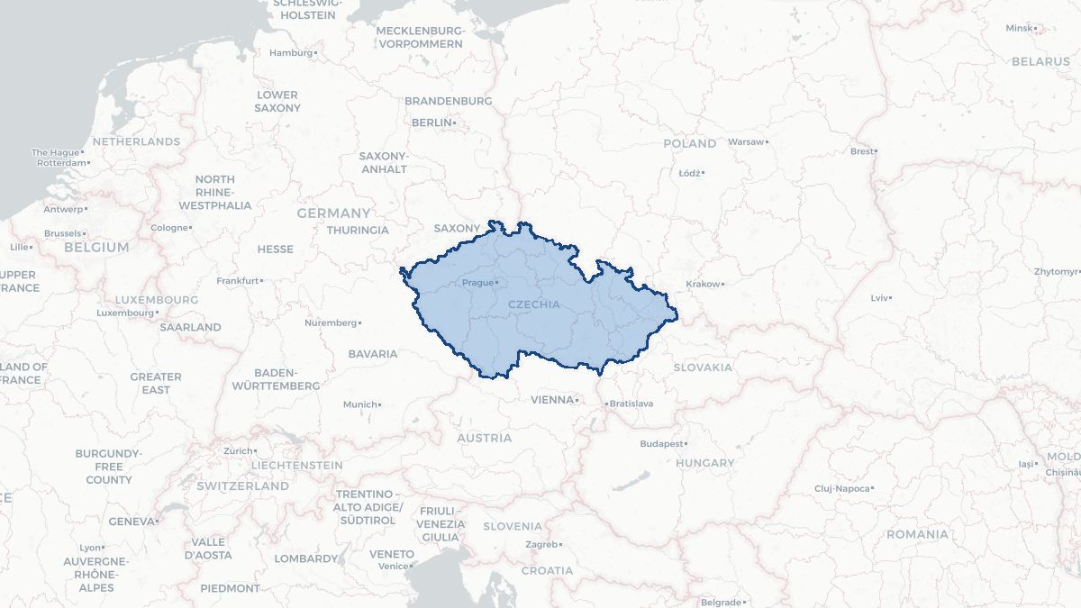 Map of Czech Republic