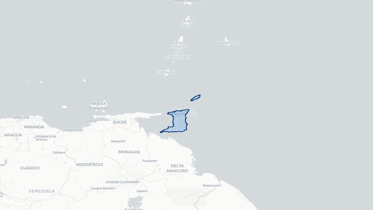 Map of Trinidad og Tobago
