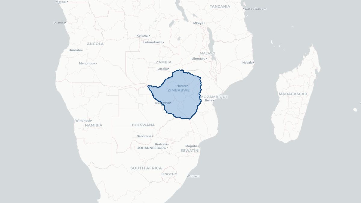 Map of Zimbabwe